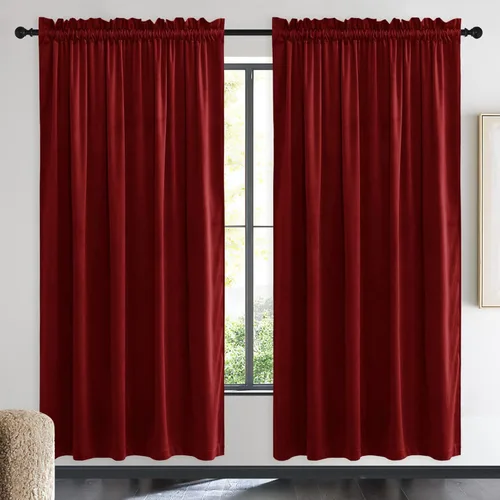 Miniatura 131 de NICETOWN Cortinas opacas de terciopelo extralargas negras de 120 pulgadas de largo para telón de fondo, cortinas de terciopelo con aislamiento Serie