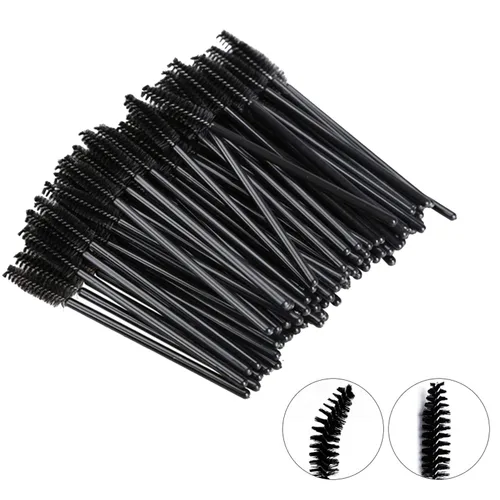 Miniatura 4 de GUMIKE - 100 piezas de cepillos desechables para pestañas y maquillaje, para extensión de pestañas y cejas (negro)