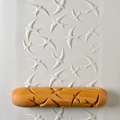 Miniatura 14 de MKM Pottery Tools Rodillos de mano grandes de madera para arcilla (BHR-01 Diagonal Basketweave)