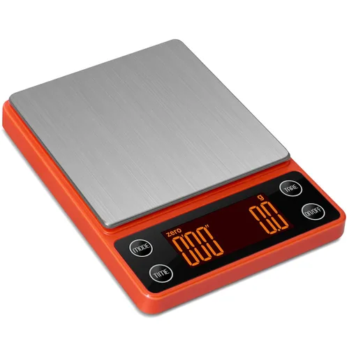 Báscula de café con temporizador de 6.6 lbs/0.00 oz Báscula de café digital portátil recargable, flujo de agua inteligente, adecuado para baristas o