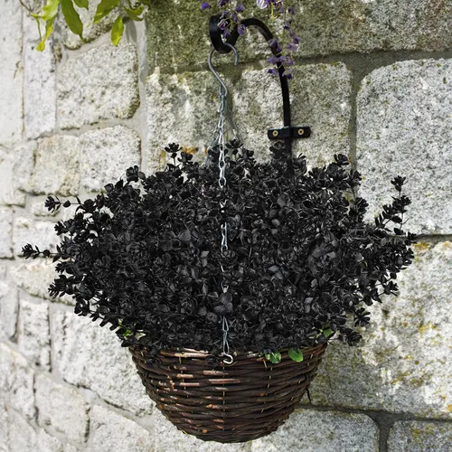 Miniatura 5 de AmyHomie 16 paquetes de flores artificiales de eucalipto negro para exteriores, resistentes a los rayos UV, flores sintéticas que no se decoloran