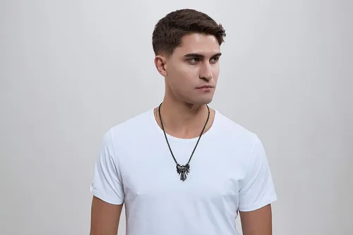 Miniatura 4 de YAMI Collar de alas angulares para hombre, ángel de la guarda, dragón, cuervo, pulpo, collar de anime, collar de acero inoxidable 316