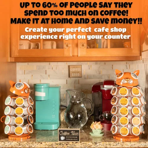 Miniatura 2 de Made Easy Kit Soporte para cápsulas de café con carrusel, compatible con K-Pods K-Cups Keurig, organizador de almacenamiento de encimera, decoración