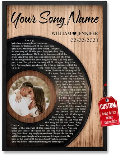 H-DEWALL Póster personalizado de letras de canciones, decoración sentimental, póster musical perfecto, regalos personalizados para él, regalo de