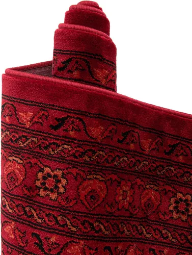 Miniatura 5 de Unique Loom Tekke Collection Zeravshan - Alfombra (3 pies 1 pulgada, redonda, rojo/negro)