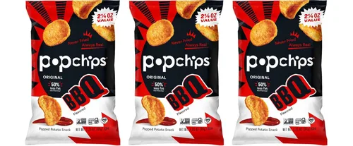 Miniatura 8 de Popchips Paquete variado de papas fritas, sal marina, barbacoa, crema agria y cebolla, 12 bolsas de una sola porción de 0.8 onzas, sin gluten