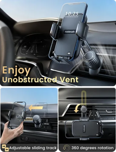Miniatura 2 de Soportes de Teléfono para tu Automóvil: [Nunca Bloquea] Soporte de Ventilación de Aire para Teléfonos Celulares para iPhone 17 Pro Max y Samsung