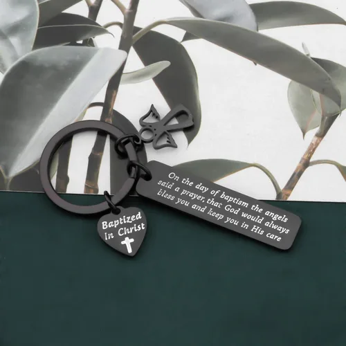 Miniatura 2 de MYOSPARK Regalo de bautismo en el día de bautizado, los ángeles dijeron una cruz de oración, regalo religioso para familiares y amigos
