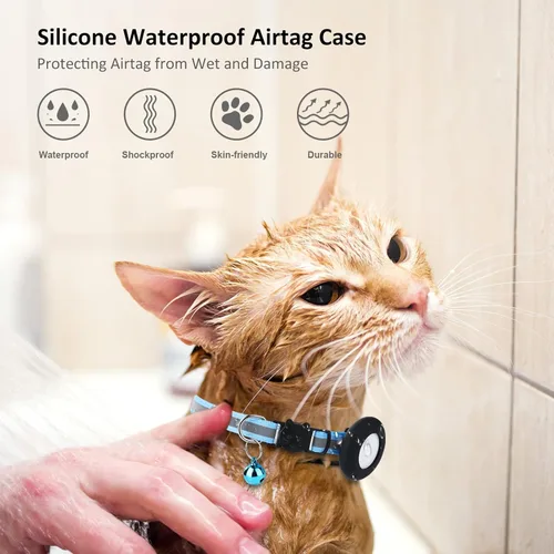 Miniatura 5 de SimpleThings Air-tag - Soporte para collar de gato, funda protectora de silicona para mascotas para Air-tag, paquete de 2 fundas impermeables