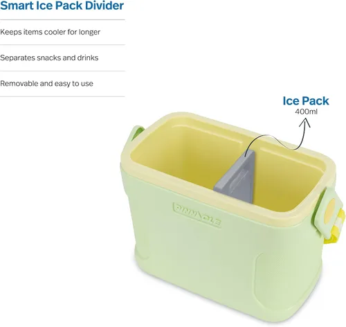 Miniatura 2 de Pinnacle 8.5Qt Mini Cooler – 14 x 7.6 x 10.6In Ice Box with Smart Divider, Locking Lid, Adjustable Shoulder Strap – Insulated Picnic Basket Beach