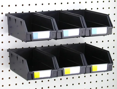 Miniatura 28 de Papeleras de Pegboard – tamaños 3.5", 5", o 7" Negro