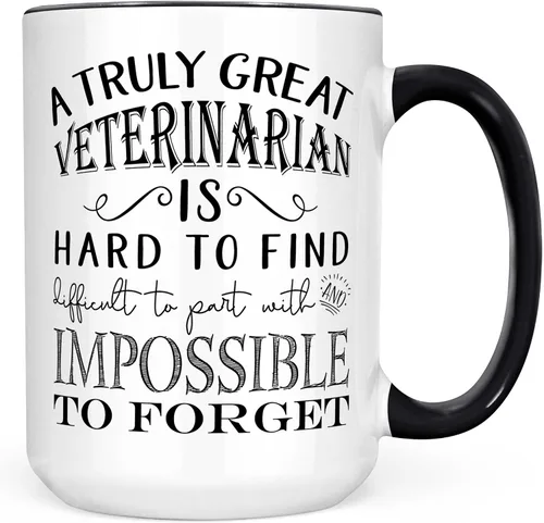 Miniatura 15 de Regalos de agradecimiento para veterinarios – A Truly Great Veterinarian is Hard to Find Taza de café, el mejor regalo de jubilación veterinaria