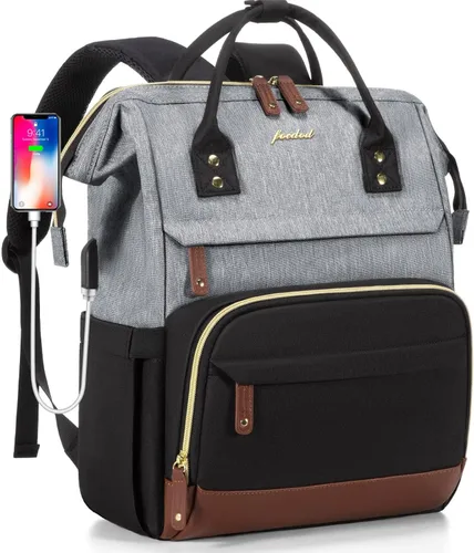 Miniatura 18 de Focdod - Mochila para mujer de 15.6 pulgadas: mochila para computadora portátil, bolsas de trabajo, mochilas con cargador USB, mochila escolar