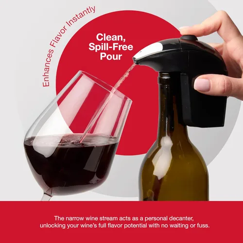 Miniatura 4 de Dispensador automático de vino, boquilla y decantador aireador eléctrico, manos libres, sin derrames, sin goteo, mejora el aroma y el sabor, regalos