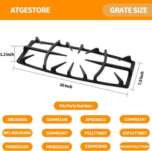 Miniatura 3 de Repuesto de rejilla A00263801 actualizado para estufas Kenmore, rejilla de quemador de estufa, piezas de cocina de gas Frigidaire, rejilla central