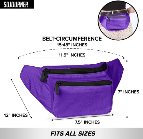 Miniatura 4 de Riñonera para hombres y mujeres Riñonera Riñonera ligera para viajes, deportes, senderismo, Morado - Sólido, talla única