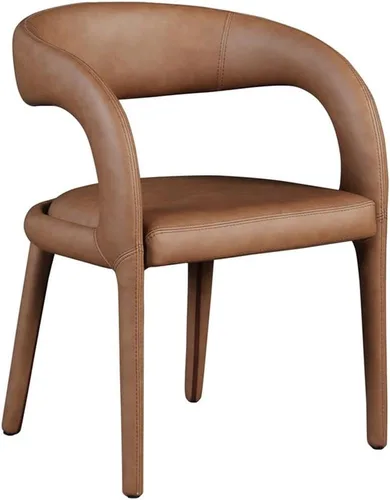 Miniatura 12 de Meridian Furniture 987Black-C Sylvester Collection Modern Silla de comedor tapizada de cuero vegano contemporáneo con respaldo redondeado, 23.5