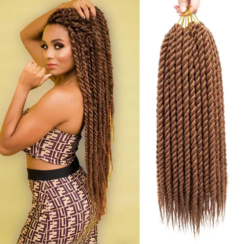 Miniatura 27 de Admutty - Extensiones de pelo trenzadas Havana Twist de 30,48 cm, 6 paquetes de trenzas de ganchillo Havana Twist senegalés, trenzas Jumbo Havana 2#