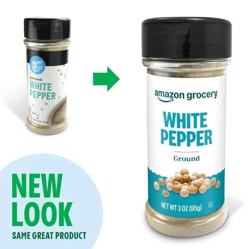 Miniatura 2 de Amazon Grocery, Pimienta blanca molida, 3 onzas (anteriormente Happy Belly, el embalaje puede variar)