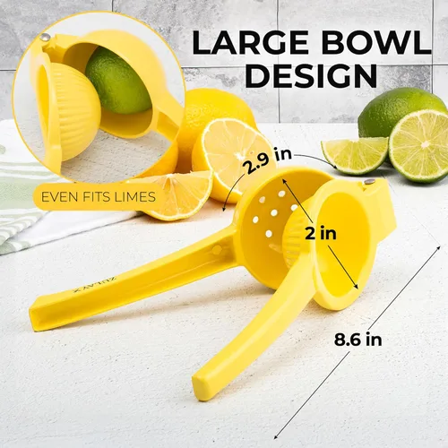Miniatura 3 de Zulay Kitchen Exprimidor de limón de metal, exprimidor de limón de mano, exprimidor de cítricos fácil de usar, prensa manual para extraer la mayor