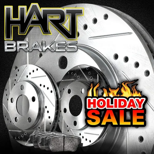 Hart Brakes Kit de frenos y rotores traseros | Pastillas de freno traseras| Rotores y pastillas de freno, pastillas de freno y rotores de cerámica |