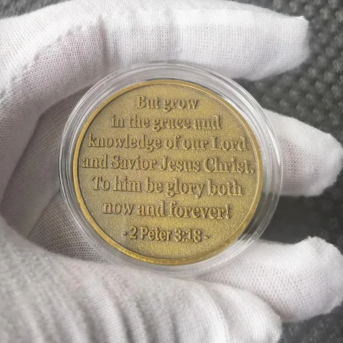 Miniatura 2 de Growing in Christ - Ficha de bolsillo con versículo bíblico de oro antiguo (4 unidades)