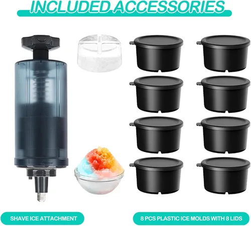 Miniatura 2 de Accesorio de hielo de afeitar para batidora de pie KitchenAid, con 8 moldes para batidoras de pie KitchenAid, accesorio de afeitadora de hielo