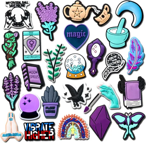 Hedbitoyo 25 40 dijes de zapatos de bruja para decoración de zuecos, sandalias mágicas, accesorios para niñas y mujeres, regalos de fiesta