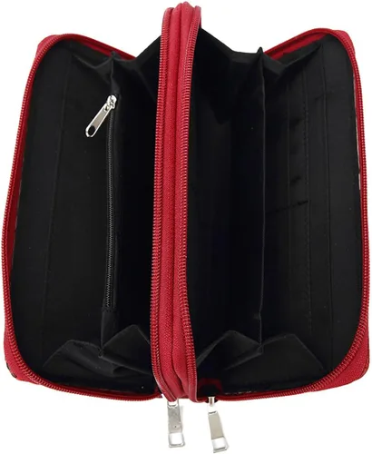 Miniatura 4 de Conchos tachonado cocodrilo corte láser vaquera Western monedero mujer cartera cartera, Borgoña, Cartera de pulsera estilo occidental para mujer
