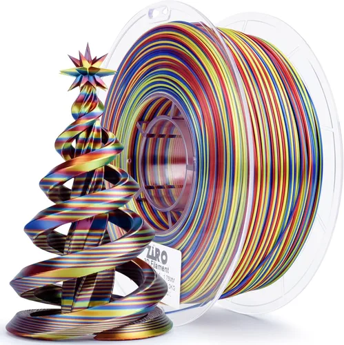 Miniatura 38 de ZIRO Filamento PLA, Filamento de Impresora 3D de Seda de Coextrusión de Triple Color 1.75mm, para Bolígrafo de Impresora 3D, Carrete PLA Multicolor