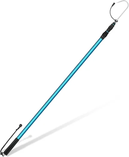 Miniatura 12 de SANLIKE Telescopic Fishing Gaff Aluminum Pole with Nonslip Rubber Handle Stainless Steel M8 Screw Hook Azul