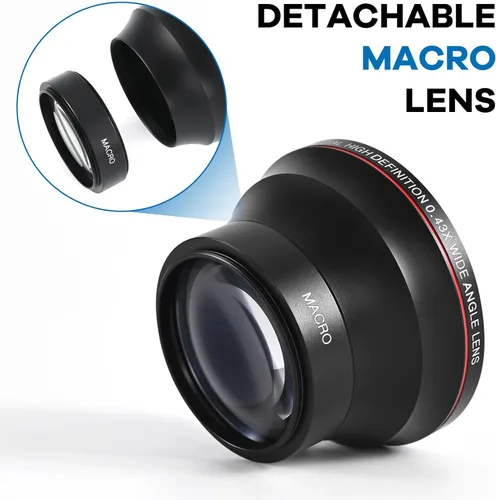 Miniatura 2 de Lightdow 58mm 0.43x Objetivo de gran angular y macro de alta definición para cámaras Canon EOS - Mejora tu creatividad fotográfica (φ58mm)
