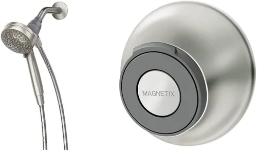 Miniatura 20 de Moen Engage Magnetix Níquel cepillado resistente a manchas de 3.5 pulgadas, cabezal de ducha de mano desmontable de seis funciones con sistema