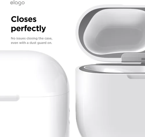 Miniatura 4 de elago Protector contra el polvo compatible con AirPods Pro 3 – Adhesivo de película antipolvo, protege de residuos de hierro y metal (gris oscuro)