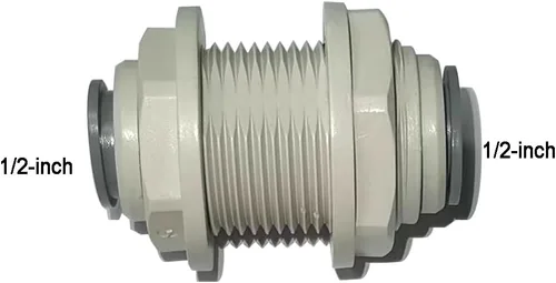 Miniatura 2 de Accesorios de tubo de copolímero de acetal de 1/2" OD, conector de mamparo, empuje para conectar para piezas del sistema de filtro de agua RO