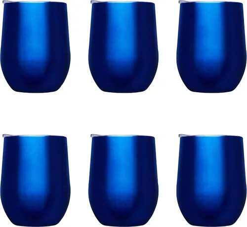 Miniatura 34 de Largo - Vasos de vino personalizados sin tallo con tapas, juego de 6, paquete a granel personalizado, perfecto para vino, cócteles y otras bebidas