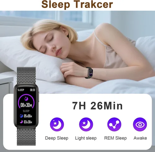 Miniatura 5 de Efolen Relojes inteligentes para hombres y mujeres, reloj de fitness con llamada Bluetooth, frecuencia cardíaca, oxígeno en sangre/monitor de sueño
