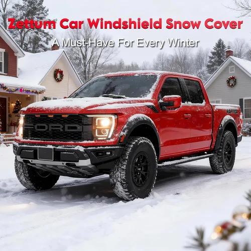 Miniatura 6 de Zettum Cubierta para Parabrisas de Automóvil para Hielo y Nieve - Cubierta de Nieve para Parabrisas 600D con Cubierta de Espejo Lateral de Servicio
