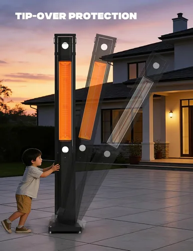 Miniatura 6 de onlyfire FlexRay - Calentador eléctrico infrarrojo de 80 pulgadas para uso en interiores y exteriores, calentador independiente con control remoto