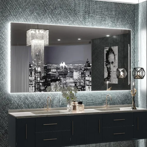 Miniatura 26 de TETOTE - Espejo retroiluminado para baño con luz, botón táctil regulable y función antivaho (horizontal o vertical)