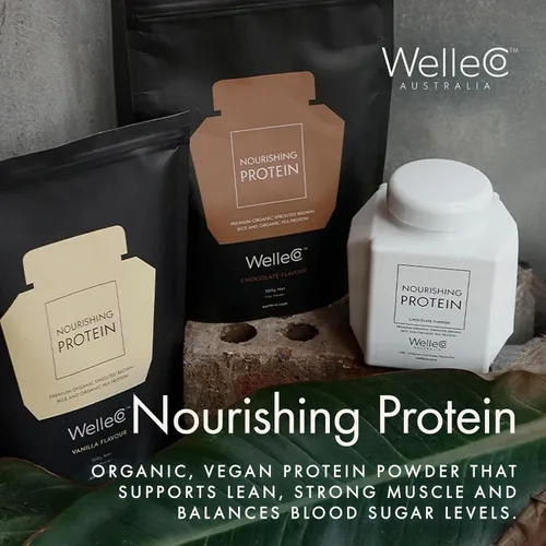 Miniatura 9 de WelleCo Proteína de chocolate en polvo a base de plantas, mezcla de arroz integral orgánico y guisantes, 0.56 oz de proteína por porción, suplemento