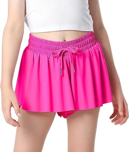 Miniatura 5 de Dancer queen Pantalones cortos holgados con cordón para niñas, pantalones cortos deportivos para correr, deportes, gimnasia para 6 a 12 años