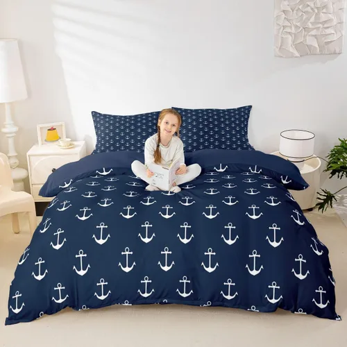 Miniatura 24 de Erosebridal Juego de ropa de cama para niños, juego de funda de edredón de sirena tamaño individual, funda de edredón femenina de escamas de peces