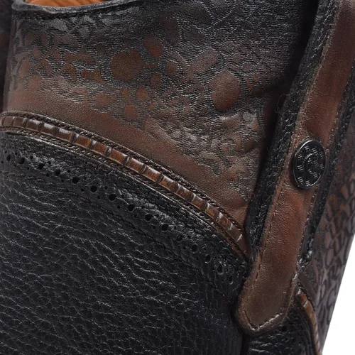 Miniatura 6 de Cuadra Bota vaquera para hombre en cuero genuino Stingray Negro