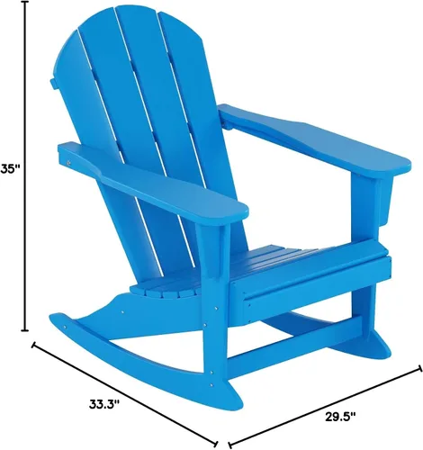 Miniatura 50 de WestinTrends Silla mecedora Malibu de poliéster para exterior/patio Adirondack, Negra
