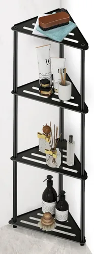 Miniatura 8 de Organizador de ducha de pie esquinero, soporte organizador de ducha de acero inoxidable de 3 niveles, estantes de ducha esquineros resistentes al