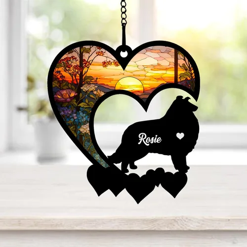 Miniatura 16 de NAZENTI Atrapasoles personalizado de sabueso afgano, adorno conmemorativo personalizado para la pérdida de mascotas, regalo de condolencia