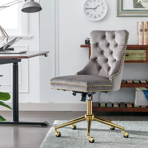 Silla de oficina sin brazos, silla de tocador con respaldo y ruedas, cómoda silla de oficina en terciopelo, sillas de escritorio de oficina en casa