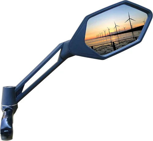 Miniatura 7 de Nuevo lente de vidrio resistente a los arañazos, espejo de bicicleta para manubrio, espejo retrovisor ajustable y seguro, espejo de bicicleta