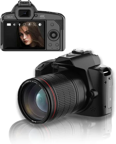 HURRISE Cámaras para Fotografía 4K vlogging Cámara Digital 64MP cámaras fotograficas Principiantes DSLR Viajes Principiante Barato aa Batería zs200d